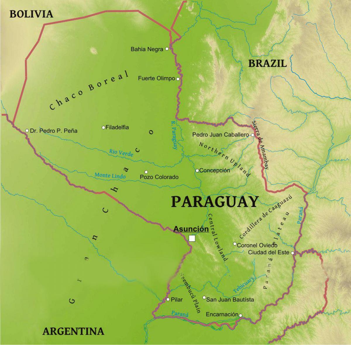 Mappa del Paraguay geografia