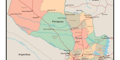 Mappa del Paraguay con la città
